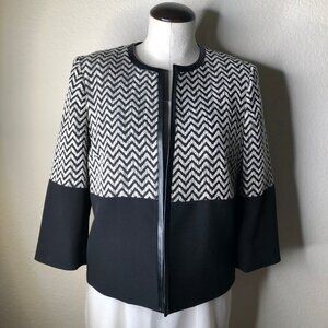 Classic, "Kasper" Cropped Jacket (Black and White)